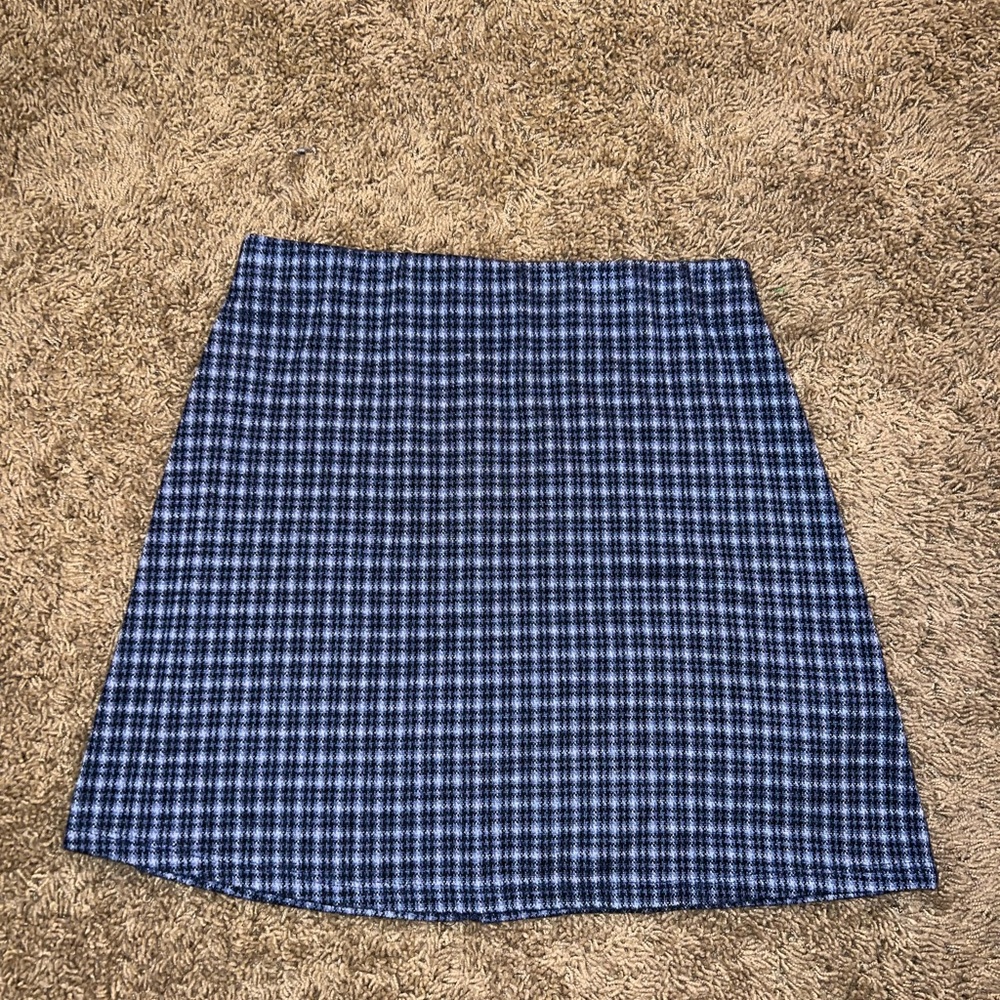 Blue Checkered Skirt